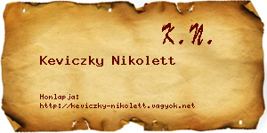 Keviczky Nikolett névjegykártya